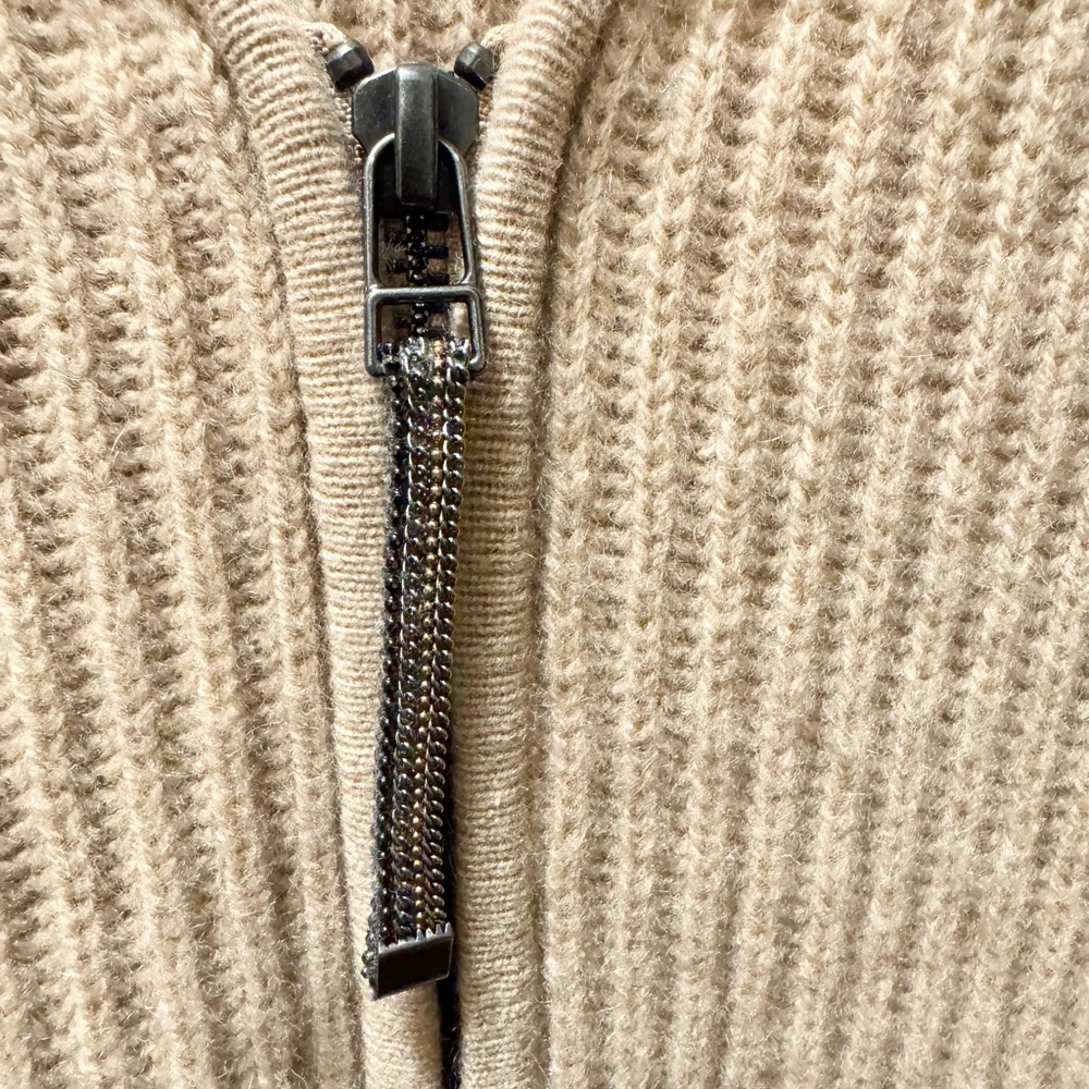 Neiman Marcus “Peachy Tan” Sweater Poncho with Pockets - Size S/M - Picture 2 of 6